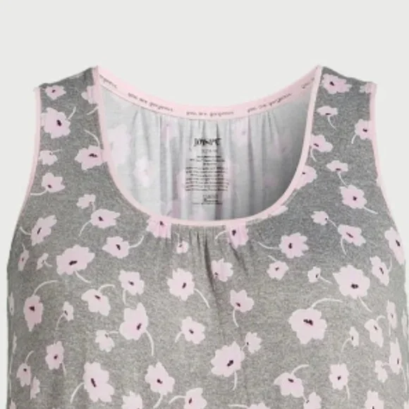 Joyspun Women’s Gray Floral Midi Chemise Size 3X NEW - Picture 5 of 10